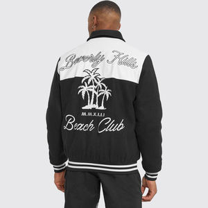 Chaqueta Varsity Personalizada para Hombre, Diseño de Mangas de Lana y Lona, Logotipo Frontal Impermeable, para Moda de Invierno, Proveedor de Pedidos al por Mayor - Product Image 4