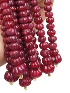 Cuentas de melón Rondelle talladas en Rubí, hebra de piedras preciosas sueltas naturales para collar, pulsera, suministro de India, fabricación de joyas, cuentas de rubí rojo - Product Image 2