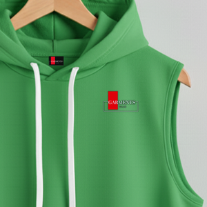 <b>Men</b> Solid <b>Sleeveless</b> <b>Hoodie</b> Custom Fleece Pullover 100% Cotton Winter | OEM ODM Gym Streetwear <b>Hoodie</b> Vest - Product Image 2