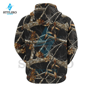 เสื้อฮู้ดดี้ลายพรางต้นไม้สไตล์วินเทจสำหรับผู้ชาย บุขนแกะสำหรับฤดูหนาว ปักลายพิมพ์ลายล่าสัตว์ กันยับ แห้งเร็ว - Product Image 6