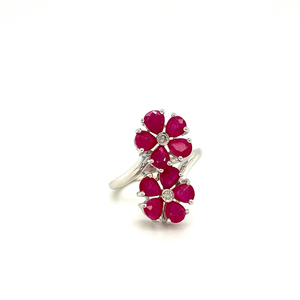 Joyería fina de Plata de Ley 925 hecha a mano, nuevo diseño, anillos de rubí natural, anillo de plata ajustable con diamantes, regalo - Product Image 3