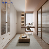 MACIO Armoire de Luxe Grande Capacité avec Système de Rangement pour Vêtements, Dressing et Coiffeuse Intégrée pour Chambre et Villa