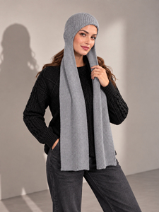 Women's Soft Knit Balaclava <b>Scarf</b> and <b>Hat</b> Set | Winter Warm Hooded <b>Scarf</b> Cap for Women - Product Image 6