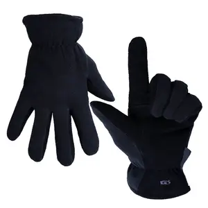 Winter Gloves for Men Women Thermal Deerskin Leather Insulated Work Glove Warm Polar Fleece Heated Cotton