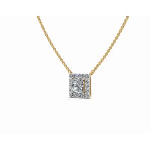 Pendentif élégant en diamant de laboratoire de type princesse, halo de royauté, 1,031 ct, or 9 KT, 14 KT, 18 KT, bijoux en gros, OEM, B2B, export - Product Image 2