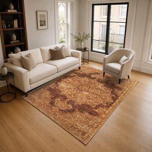 RUGS DEPOT LXDP-0905 Wholesale Red Burgundy Designer Pattern Digital Printed Machine Washable Chenille Area Rug Non <b>Slip</b> - Product Image 2