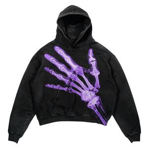 เสื้อฮู้ดผ้าฟลีซสำหรับผู้ชายโอเวอร์ไซส์ผ้าคอตตอน100% เปิดไหล่สำหรับฤดูหนาว - Product Image 5