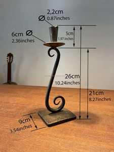 Bougeoir en fer forgé de luxe en or noir fabriqué à la main Vintage Design Style noël décor à la maison cadeau - Product Image 6