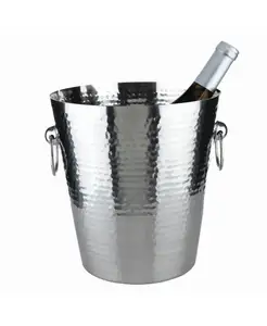 Top Sale Elegant Silver Wine Cooler With Handles and LID Decorative Anti Slip Wine Cooler Stainless Steel Ice Bucket At low Cost