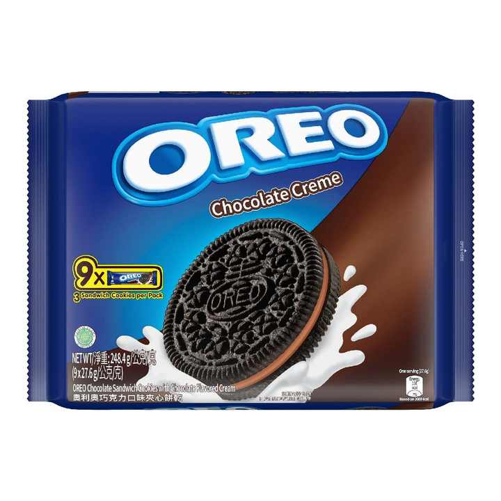 Ore-o Double stuff Chocolate Sandwich Cookies Family Size