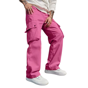 Pantalones Vintage de talla grande para hombre 2025, lona de punto ligero de alta calidad, estilo lavado de cintura media de secado rápido - Product Image 4