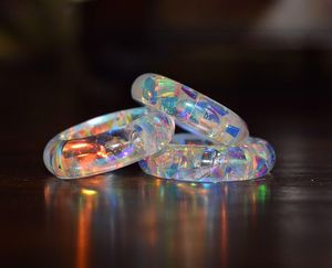 BANGLE Bijoux Résine Acrylique Bracelet Bracelet Exagéré Éblouissant Multicolore Large Irrégulier Carré Acrylique Bracelets pour Femme - Product Image 3