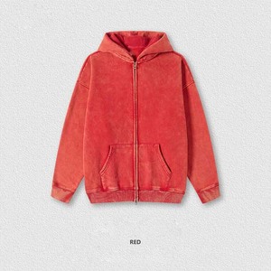Sudadera con capucha lavada con ácido para hombre de moda personalizada barata con bolsillos para hombre - Product Image 4