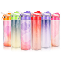 Botella Deportiva Creativa con Función de Pulverizador, Diseño 3 en 1, Doble Bloqueo, Tipo de Presión, Aislamiento Térmico, Ecológica, Novedad 2024