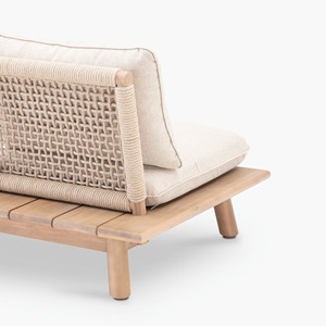 Ensemble de canapé en bois de teck et métal avec coussin de corde mobilier d'extérieur jardin en bois pour ensemble de meubles de patio-Imona - Product Image 2