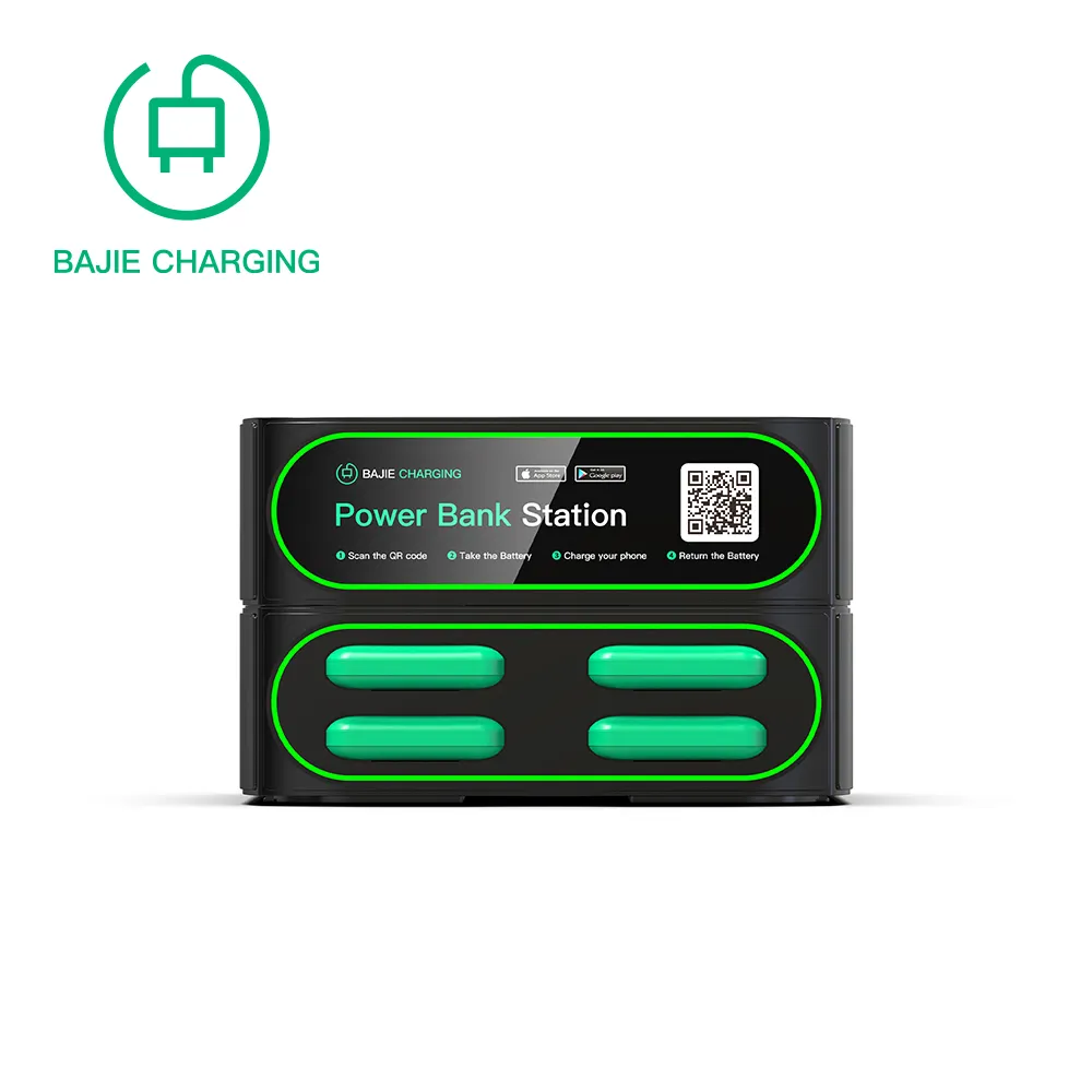 2023 Banken im powerbank 4 Slots Rental Stackable Charging Station Machine with Breath Light Power Bank docking