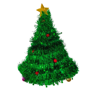 Sombrero de Árbol de Navidad con Adorno Brillante de Estrella de Espumillón, Disfraz Divertido <span class=keywords><strong>y</strong></span> Festivo para Adultos, Directo de Fábrica - Product Image 1