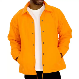 เสื้อกันลมผ้าโพลีเอสเตอร์100% น้ำหนักเบาสำหรับผู้ชายเสื้อแจ็กเก็ตกันลมแขนยาวติดกระดุมสำหรับใส่กลางแจ้งโลโก้ได้ตามต้องการ - Product Image 2