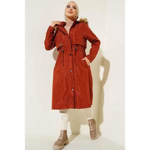 Manteau réversible coréen emblème brodé taille plissée cordon impression imperméable respirant Durable pour l'automne automne printemps - Product Image 4