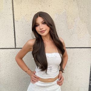 Luanne-DWY Long-Length Natural Wavy Brown Glueless Synthetic <b>Wig</b> Transparent Lace Front Middle Part Synthetic <b>Wigs</b> for Women - Product Image 4
