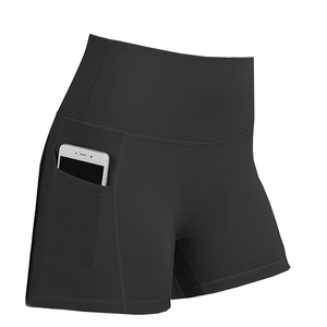 Personnalisé Sans Couture Gym Sport Fitness Entraînement Noir Yoga Shorts Taille Haute Compression Souple Activewear pour les Femmes - Product Image 1