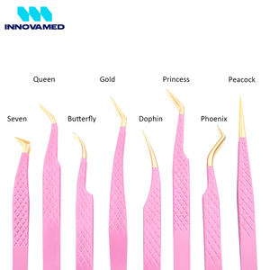 Pinzas Profesionales para Extensión de Pestañas al por Mayor, Pinzas de Precisión de Acero Inoxidable para Pestañas, Herramientas de Salón de Belleza de INNOVAMED - Product Image 2