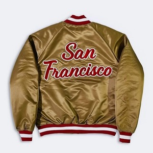 Luxury Satin Embroidered Bomber Jacket Custom Design Glossy Finish Bulk Order Available - Product Image 6