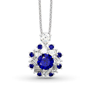 Collier en argent sterling avec diamant rond Jeulia Halo - Product Image 1