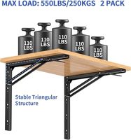Étagère pliante robuste, support mural en forme de L, acier inoxydable/acier laminé à froid, tailles de 4 à 12 pouces, OEM disponible