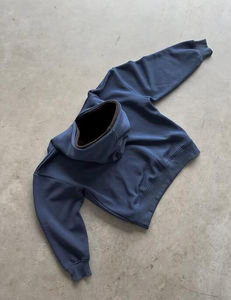 2025 hommes personnalisé 100% coton polaire sweats à capuche tricotés coupe régulière manches longues pull à capuche Double capuche hommes sweats à capuche - Product Image 1