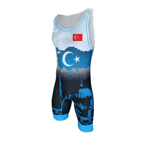 Singlet de lutte personnalisé pour hommes, grande taille, en spandex/coton 220g, impression par sublimation, motif, vente en gros - Product Image 5