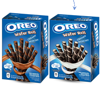 Rouleaux de gaufrettes croustillantes de type Oreo en gros avec garniture à la crème vanillée, emballage en boîte de haute qualité, caractéristique du glucose
