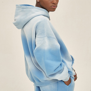 Sudadera con capucha extragrande de 450gsm para hombre, ropa de calle de peso pesado, estampado desgastado lavado con ácido de alta calidad sin bolsillo de cuerda para viajes - Product Image 4