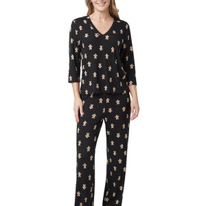 Pyjama de nuit pour femmes de haute qualité, en tissu satiné tricoté respirant, à taille élastique, manches longues, vente en gros - Product Image 4