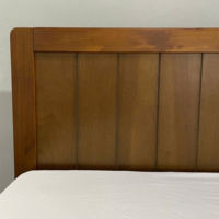 Lit simple contemporain Blanc Design moderne minimaliste Lit en bois massif de grande taille à cadre en bois en pin