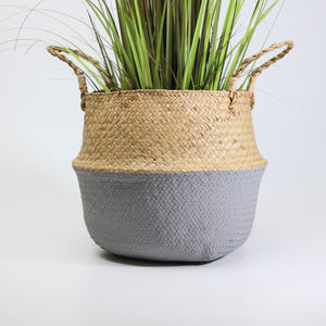 Foldable Seagrass <b>Belly</b> <b>Baskets</b> for Pet Toy Organizer Natural Handbraided Straw Storage <b>Basket</b> Made in Vietnam - Product Image 5