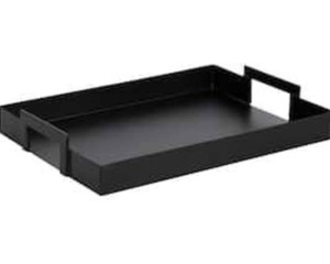 Bandeja rectangular de gran tamaño de hierro, bandeja decorativa y para servir con recubrimiento de polvo negro mate para Hotel y restaurante, Material metálico - Product Image 6