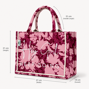 8oz Natural Canvas PP <b>Mini</b> Tote Bag Cherry Floral Screen Print 27x21x14 cm Custom Logo Women Fashion Beach Wholesale OEM ODM B2B - Product Image 6