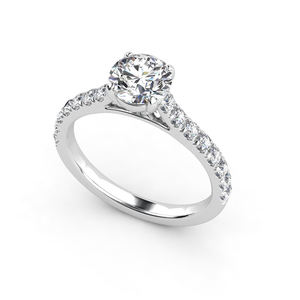 แหวนหมั้นเพชรปูเม็ดกลมสีทอง10K 14K 18K เครื่องประดับชั้นดีชุบโรเดียมคุณภาพสูงสำหรับงานแต่งงาน - Product Image 1