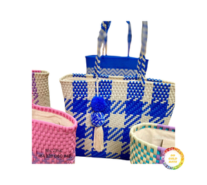 Cesta de la compra de mimbre tejida a mano, bolsa de mimbre de plástico al por mayor con diseño bordado, estilo de embrague para mujer hecho en Vietnam - Product Image 4