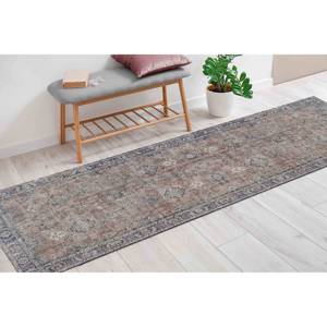 Tapis imprimé bleu marine : Tapis de voiture, facile à nettoyer, design persan, motif floral, tapis en chenille - Product Image 4
