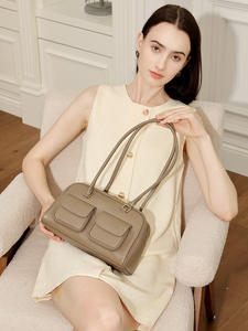 กระเป๋าสะพายข้างหนังวินเทจสีน้ำตาลเม็ดเล็กออกแบบได้ตามต้องการกระเป๋าสะพายข้างดีไซน์หรูหราสำหรับผู้หญิงดีไซน์ลูกกวาดมีสไตล์ - Product Image 6