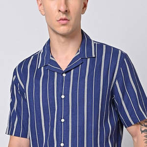 Best Selling <b>Men</b> <b>Cuban</b> Collar <b>Shirts</b> Custom Private Label Trendy Breathable Design With Horn Button Closure <b>Cuban</b> Collar <b>Shirt</b> - Product Image 6