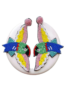 Pendientes de cuentas hechos a mano, joyería artificial multicolor de moda al por mayor para mujer, pendientes bordados de la mejor calidad - Product Image 3