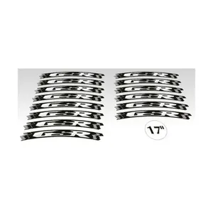 Adesivi per moto con strisce gialle fluorescenti compatibili con Suzuki GSR da 17 pollici - Product Image 3