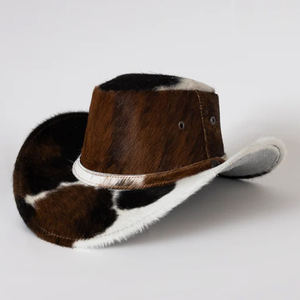 Sombreros de Cuero Vacuno de Color Sólido a Precio Económico, Nuevo Diseño 2025, Personaliza Tus Propios Sombreros de Cuero Vacuno con Estilo - Product Image 3