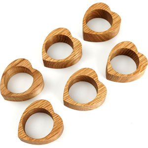 Ensemble de 4 anneaux de serviette en bois modernes faits à la main, écologiques, porte-serviettes, décoration de table de mariage, en gros - Product Image 6