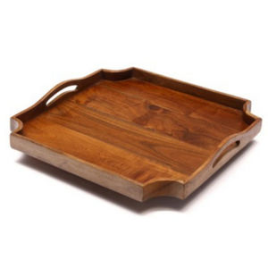 Plateau de service moderne en bois d'acacia 3 pièces avec revêtement naturel transparent pour table à manger de cuisine à usage domestique - Product Image 6