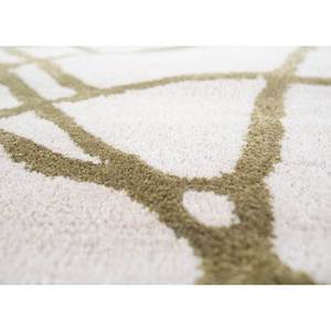 Tapis rectangulaire en laine et viscose tufté à la main, motif abstrait rayé, couleur ivoire, pour salon ou couloir Taq-4024 - Product Image 3