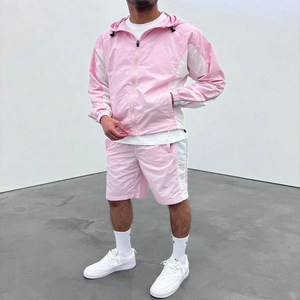 Ensemble survêtement homme été personnalisé, veste et short, imprimé streetwear, polyester/nylon, imperméable, respirant, séchage rapide, grandes tailles - Product Image 6